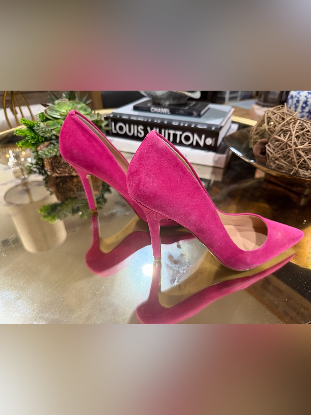 Charles by Charles David Hot Pink Suede Pointed-Toe Pumps size 8.5 - Picture 5 of 9